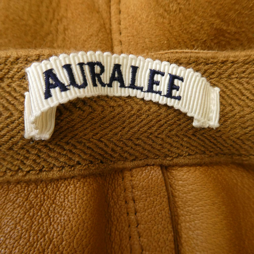 AURALEE オーラリー 25SS A25SP02GS LAMB SUEDE SHORTS ラムスエード レザー ショーツ ハーフパンツ ブラウン系 4【中古】