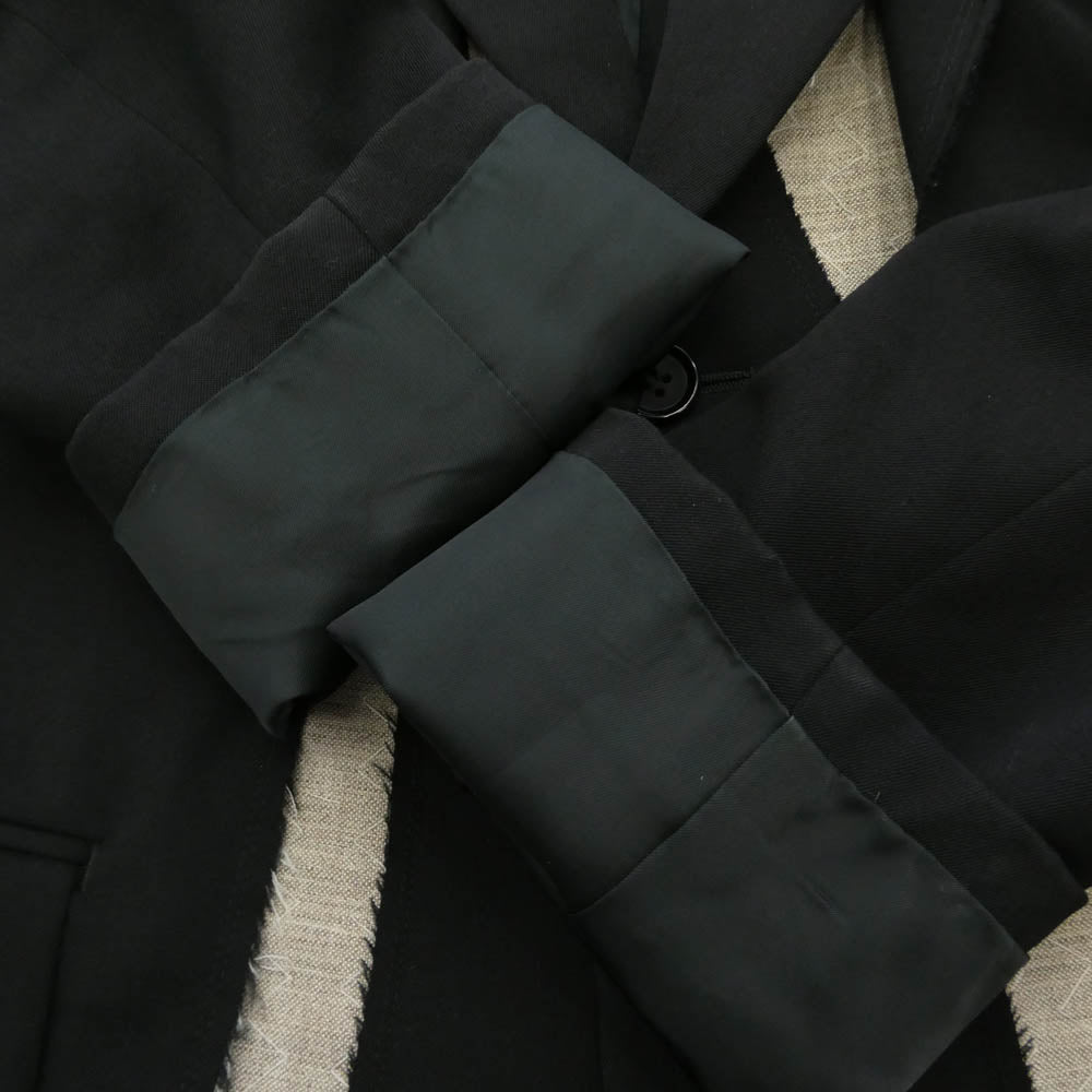 COMME des GARCONS HOMME PLUS コムデギャルソンオムプリュス 23SS PK-J050 ANOTHER KIND OF PUNK期 Tailored Jacket フロント二重 レイヤードデザイン 裾切りっぱなし加工 テーラードジャケット ブラック系 S【中古】