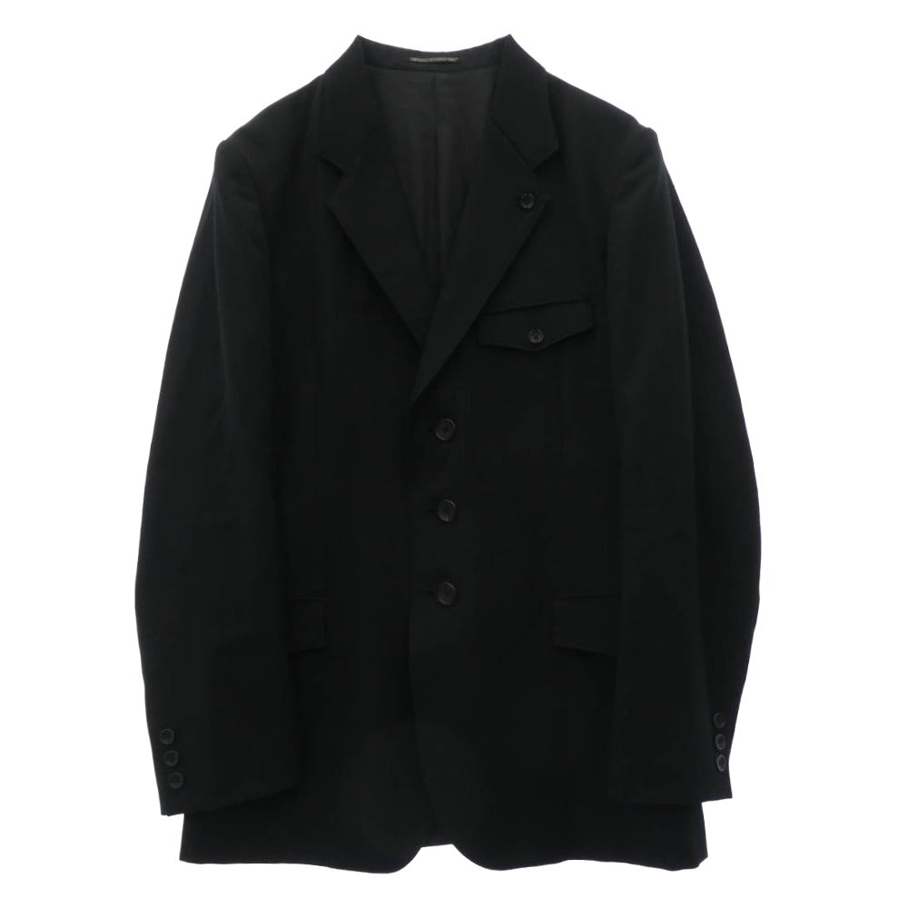 Yohji Yamamoto POUR HOMME ヨウジヤマモトプールオム 23AW HJ-J27-100 100番ウールギャバジン 左二重ラペル 3ボタン テーラード ジャケット ブラック系 2【中古】