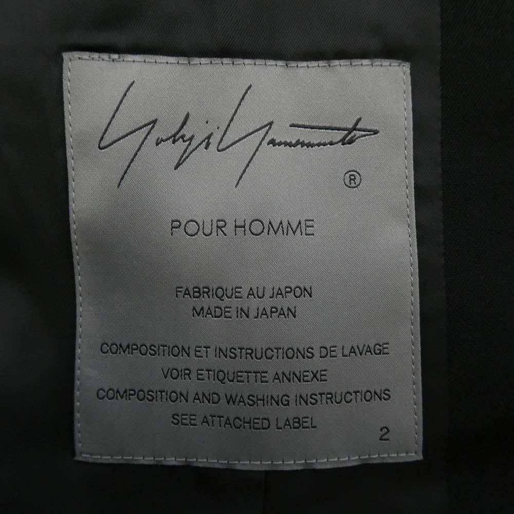 Yohji Yamamoto POUR HOMME ヨウジヤマモトプールオム 23AW HJ-J27-100 100番ウールギャバジン 左二重ラペル 3ボタン テーラード ジャケット ブラック系 2【中古】