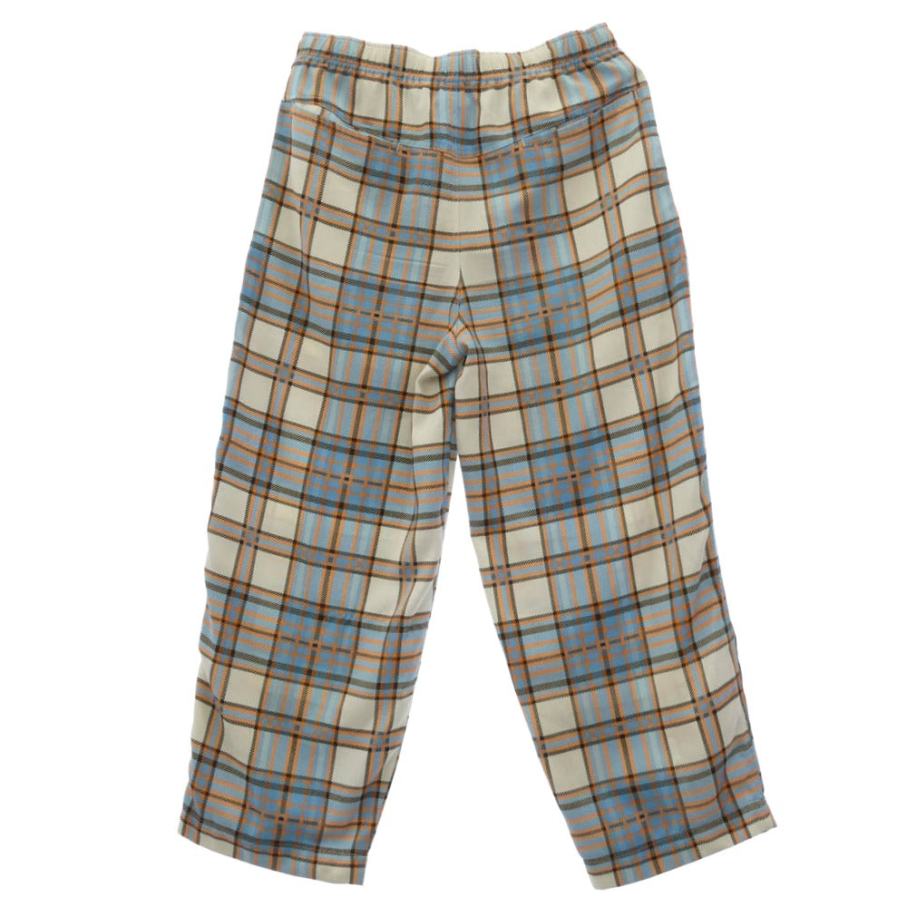 ウェンズディ wzd-s5-3017 RELAX EASY TARTAN CHECK PANTS リラックス イージー タータンチェック パジャマ パンツ オフホワイト系 ライトブルー系 M【美品】【中古】