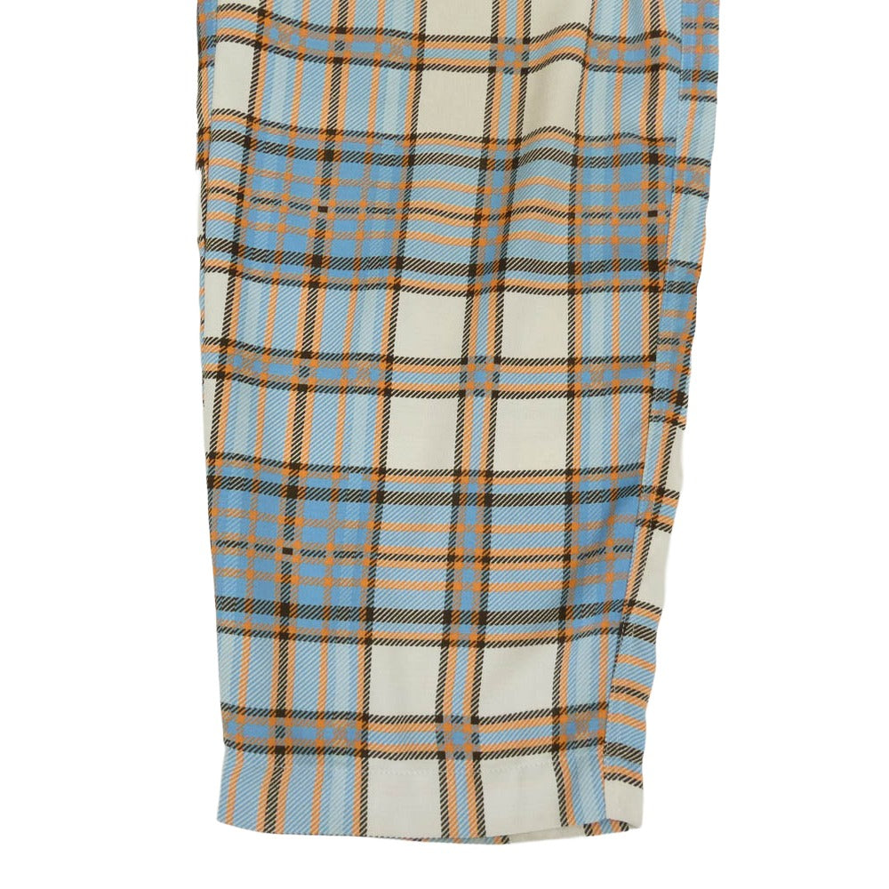ウェンズディ wzd-s5-3017 RELAX EASY TARTAN CHECK PANTS リラックス イージー タータンチェック パジャマ パンツ オフホワイト系 ライトブルー系 M【美品】【中古】
