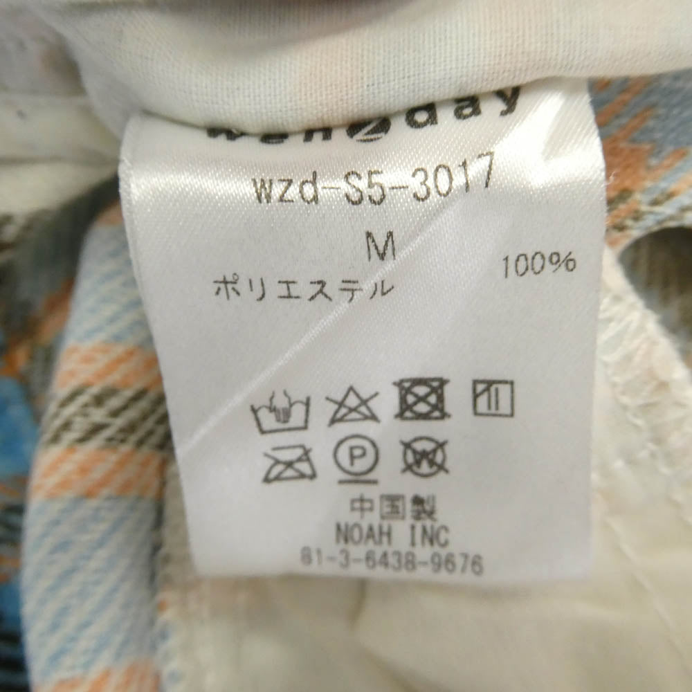 ウェンズディ wzd-s5-3017 RELAX EASY TARTAN CHECK PANTS リラックス イージー タータンチェック パジャマ パンツ オフホワイト系 ライトブルー系 M【美品】【中古】