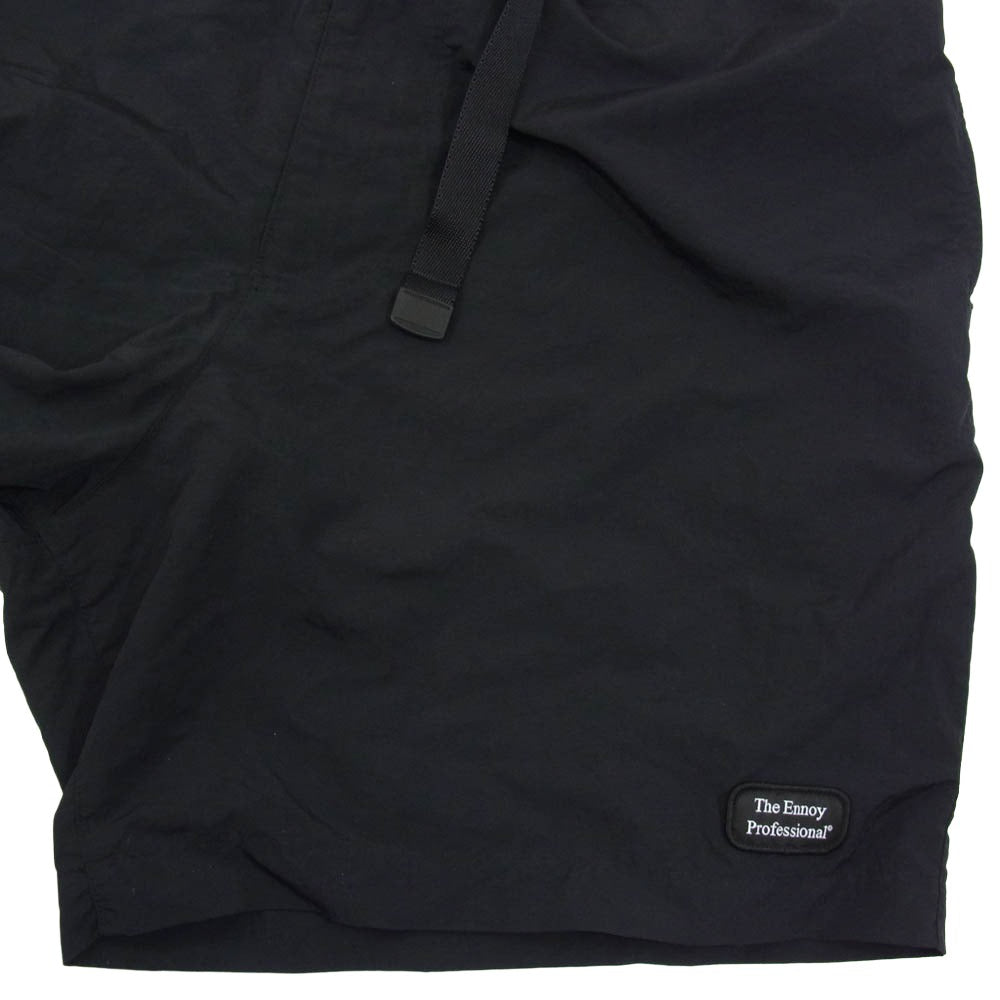 The Ennoy Professional ザ エンノイ プロフェッショナル 23SS SS23BRENPT03LP NYLON EASY SHORTS ロゴ刺繍 ナイロン イージー ショーツ ハーフパンツ ブラック系 L【中古】