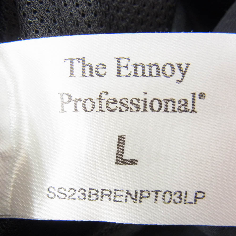 The Ennoy Professional ザ エンノイ プロフェッショナル 23SS SS23BRENPT03LP NYLON EASY SHORTS ロゴ刺繍 ナイロン イージー ショーツ ハーフパンツ ブラック系 L【中古】