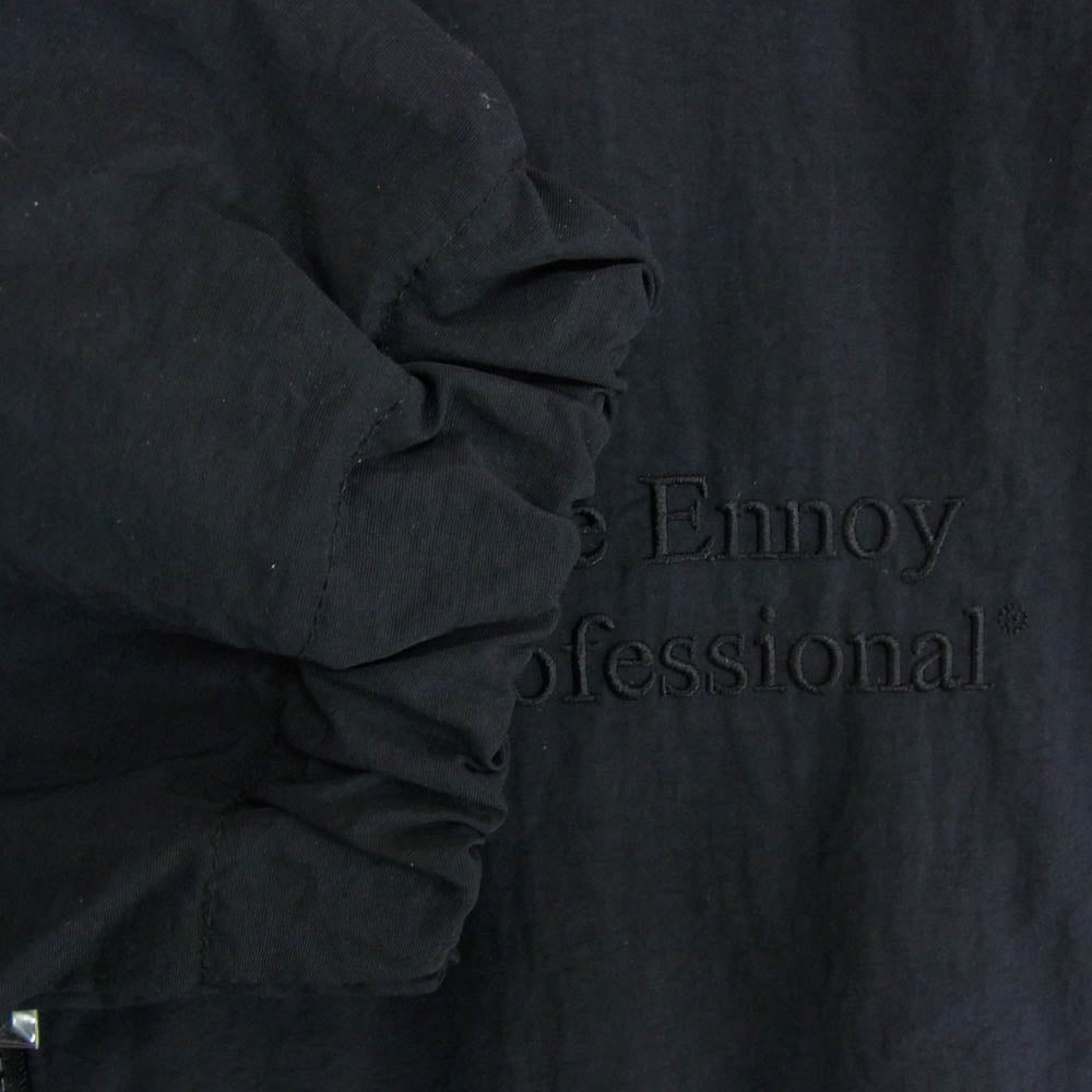 The Ennoy Professional ザ エンノイ プロフェッショナル 23SS SS23BRENJK01LV Nylon Jacket シャカシャカ ロゴ刺繍 ナイロン トラックジャケット ジップアップ ブルゾン ブラック系 L【中古】
