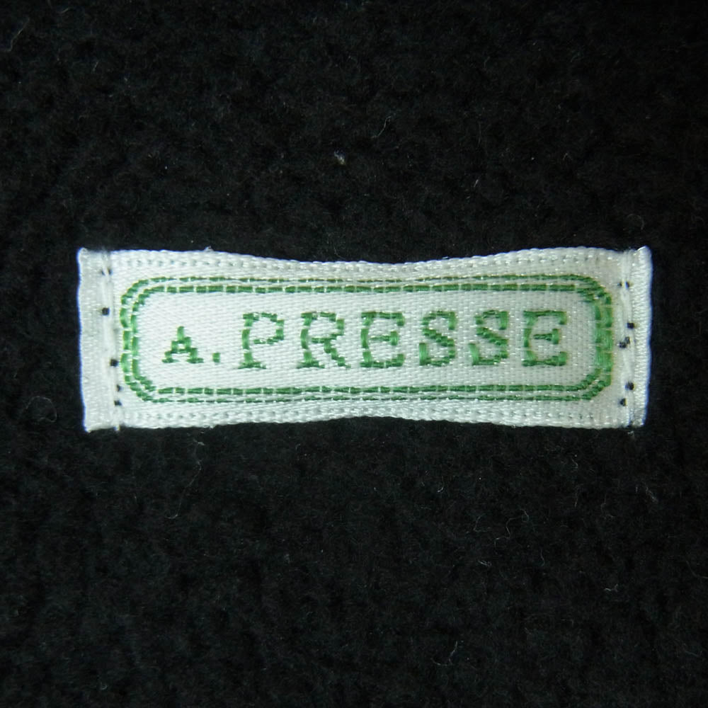 A.PRESSE アプレッセ 23AW 23AAP-05-03K Vintage Half Zip Sweatshirt ヴィンテージ加工 ハーフジップ スウェットシャツ トレーナー ブラック系 3【中古】