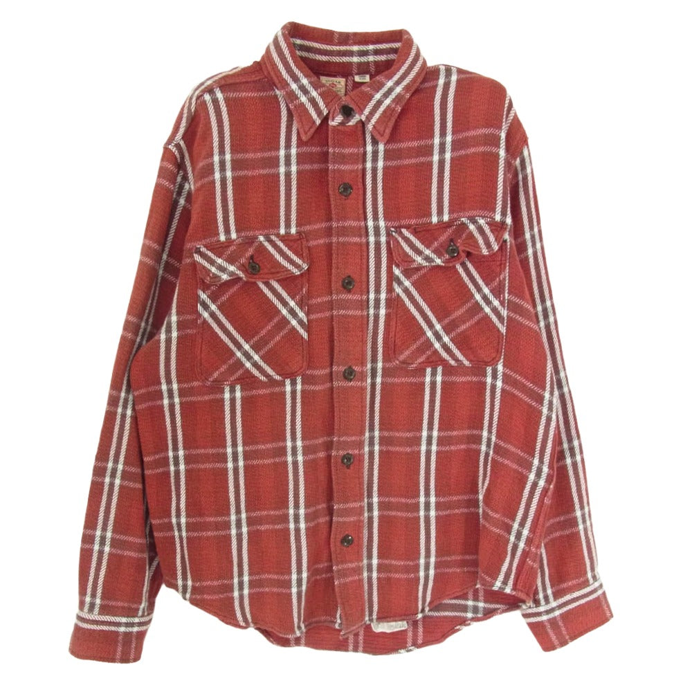 SUGAR CANE シュガーケーン SC25131 長袖 チェック ネルシャツ レッド系 L【中古】