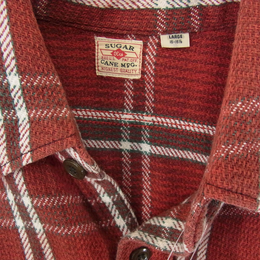 SUGAR CANE シュガーケーン SC25131 長袖 チェック ネルシャツ レッド系 L【中古】
