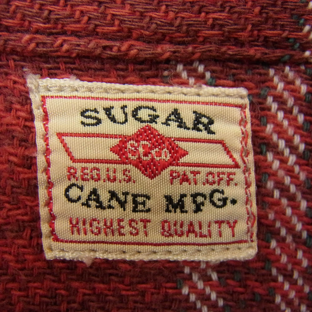 SUGAR CANE シュガーケーン SC25131 長袖 チェック ネルシャツ レッド系 L【中古】