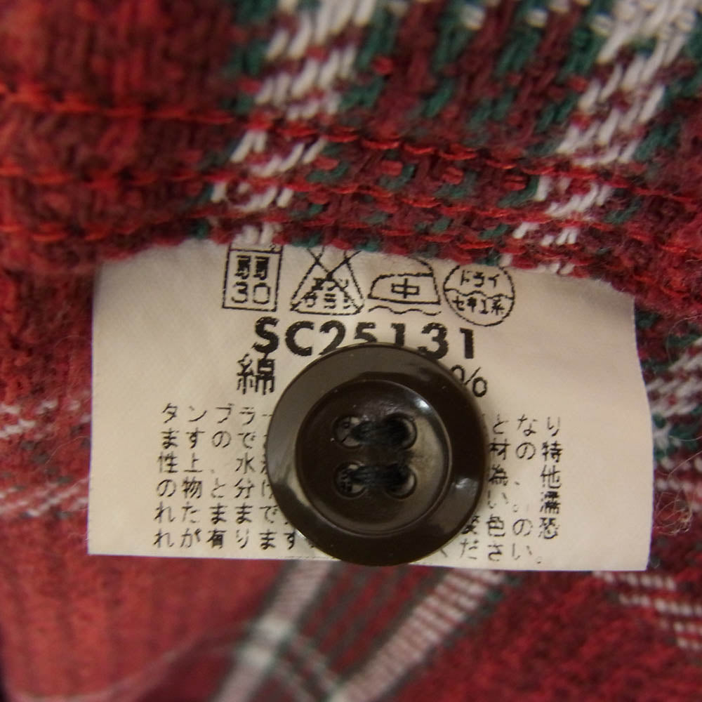 SUGAR CANE シュガーケーン SC25131 長袖 チェック ネルシャツ レッド系 L【中古】