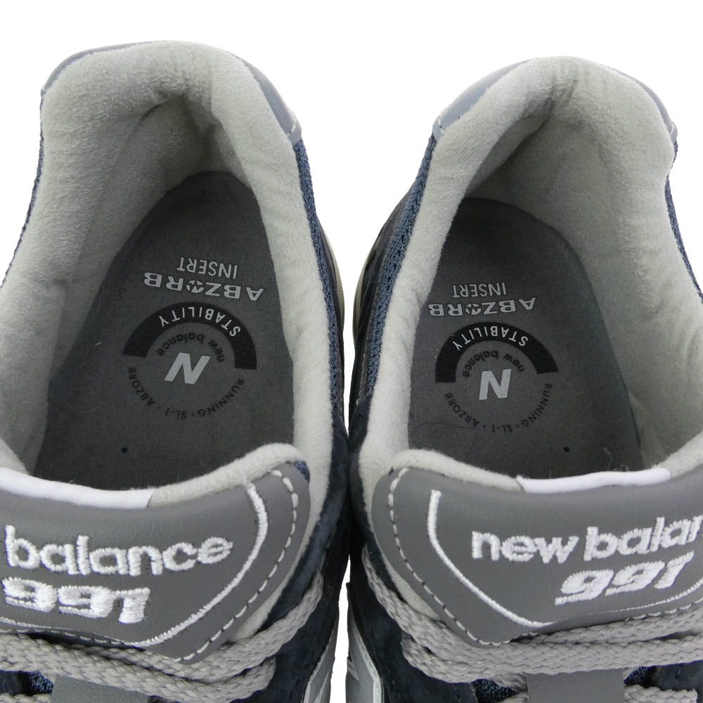 NEW BALANCE ニューバランス 英国製 M991NV ローカット スニーカー ネイビー系 グレー系 28.5cm【中古】
