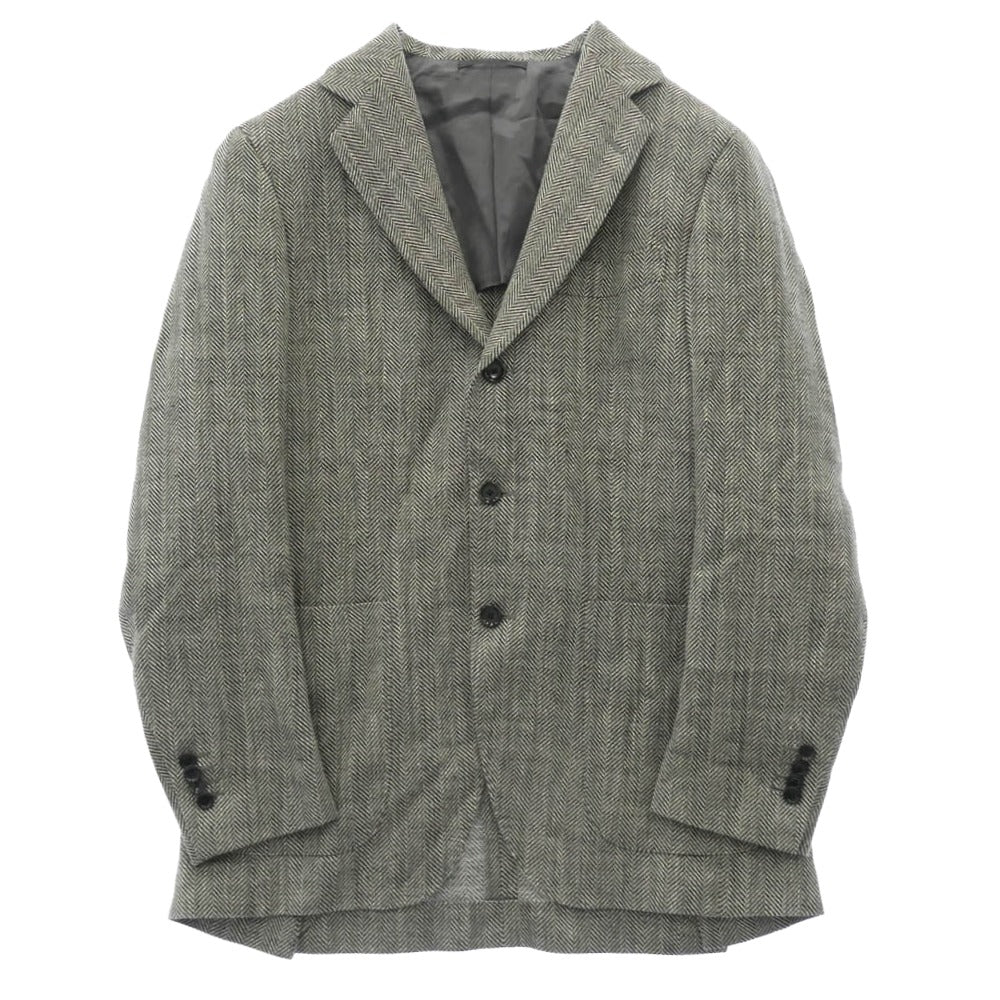 BEAMS ビームス 21-16-1715-731 BEAMSF ビームスエフ F E.THOMAS HERRINGBORN JACKET ヘリンボーン テーラードジャケット ブラック系 ホワイト系 48【中古】