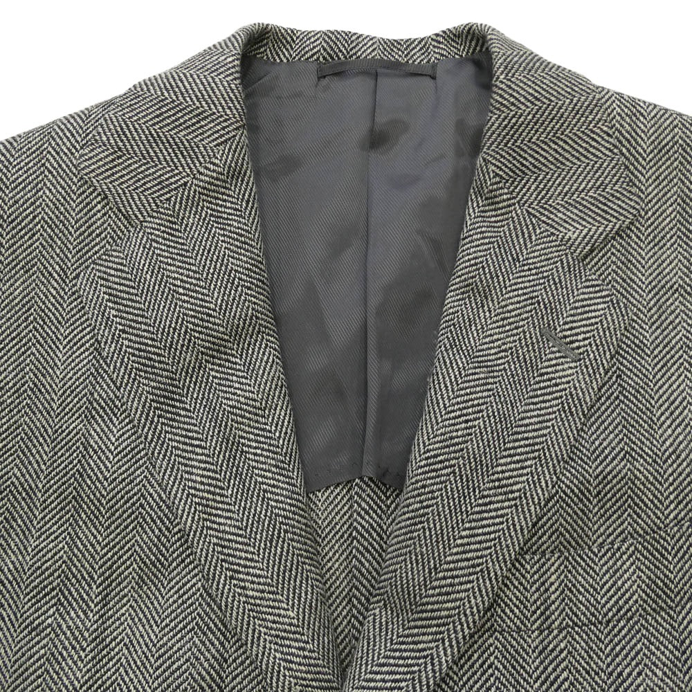 BEAMS ビームス 21-16-1715-731 BEAMSF ビームスエフ F E.THOMAS HERRINGBORN JACKET ヘリンボーン テーラードジャケット ブラック系 ホワイト系 48【中古】