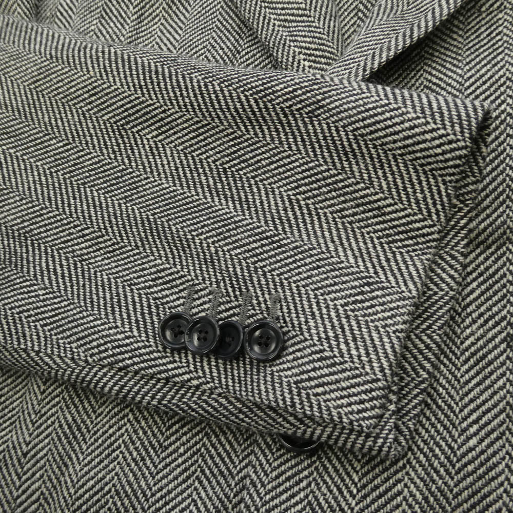 BEAMS ビームス 21-16-1715-731 BEAMSF ビームスエフ F E.THOMAS HERRINGBORN JACKET ヘリンボーン テーラードジャケット ブラック系 ホワイト系 48【中古】