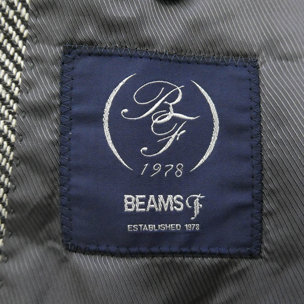 BEAMS ビームス 21-16-1715-731 BEAMSF ビームスエフ F E.THOMAS HERRINGBORN JACKET ヘリンボーン テーラードジャケット ブラック系 ホワイト系 48【中古】
