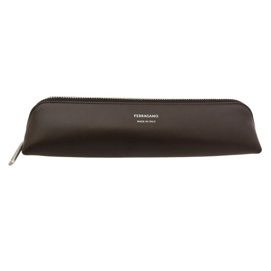 Salvatore Ferragamo サルヴァトーレフェラガモ ノベルティ オールレザー ペンケース ブラウン系【美品】【中古】