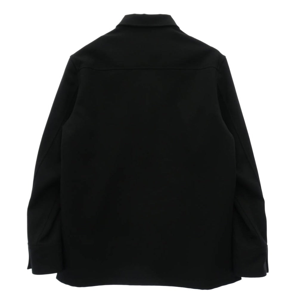 JIL SANDER ジルサンダー 24SS J22DL0178 J70001 SHIRT 50 リサイクルポリエステルギャバジン ジップアップ シャツ ジャケット ブラック系 38【中古】