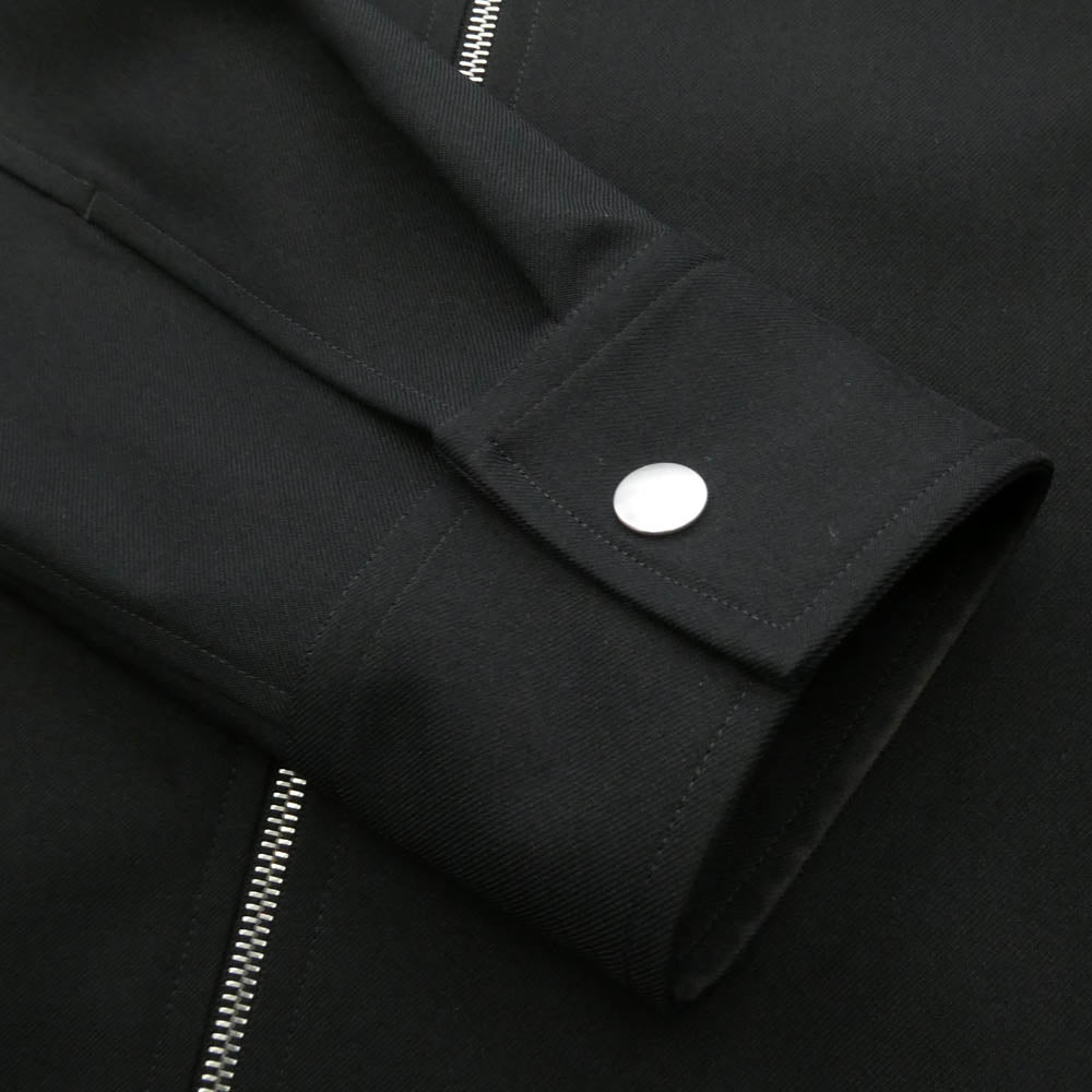 JIL SANDER ジルサンダー 24SS J22DL0178 J70001 SHIRT 50 リサイクルポリエステルギャバジン ジップアップ シャツ ジャケット ブラック系 38【中古】