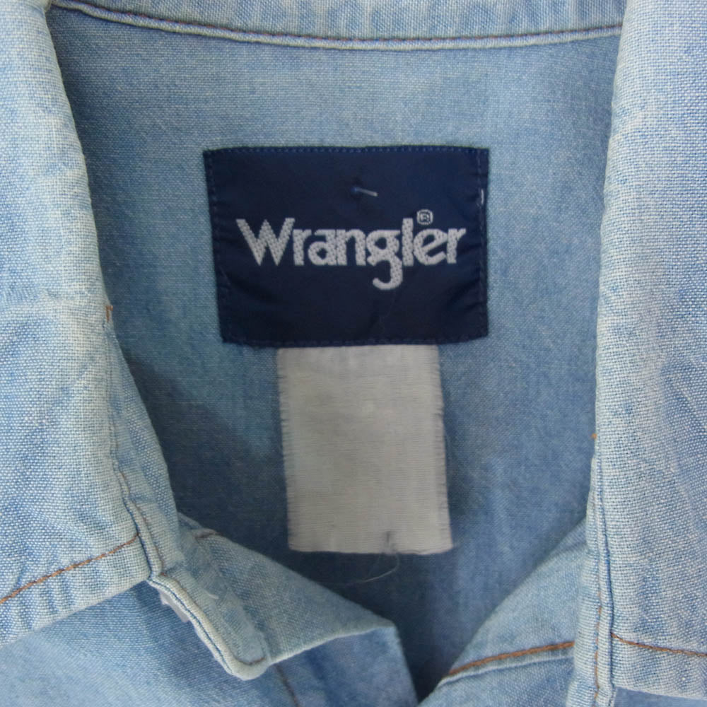 Wrangler ラングラー ウエスタン シャンブレー 長袖 デニムシャツ インディゴブルー系 サイズ表記無【中古】