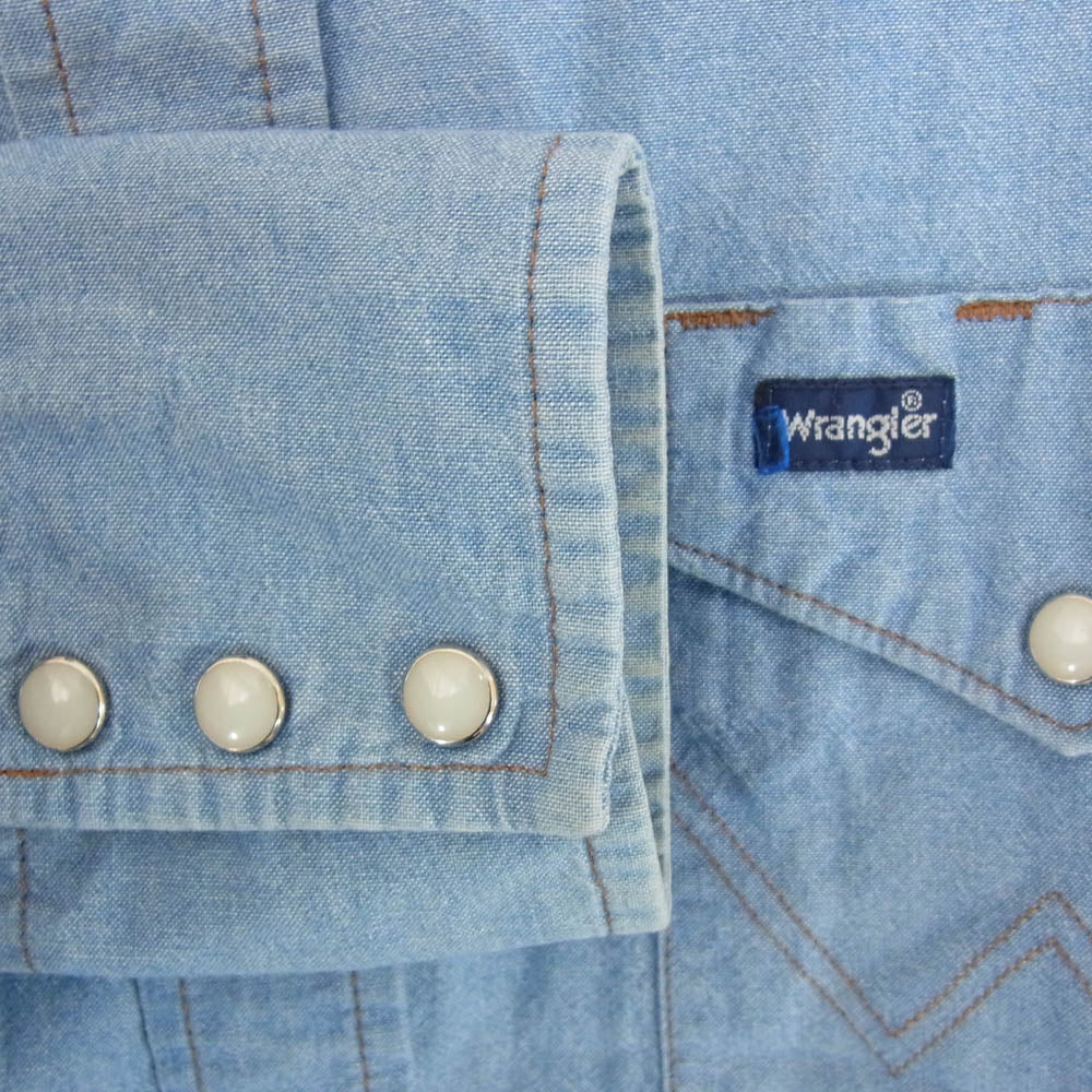Wrangler ラングラー ウエスタン シャンブレー 長袖 デニムシャツ インディゴブルー系 サイズ表記無【中古】