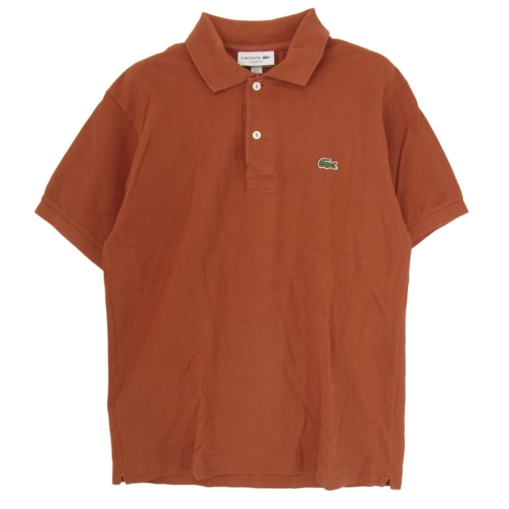 LACOSTE ラコステ クラシックフィット ロゴワッペン 半袖 ポロシャツ バーガンディー系 3【中古】