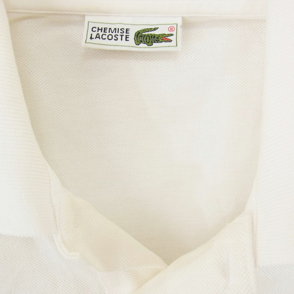 LACOSTE ラコステ CHEMISE ロゴワッペン 半袖 ポロシャツ ホワイト系 4【中古】