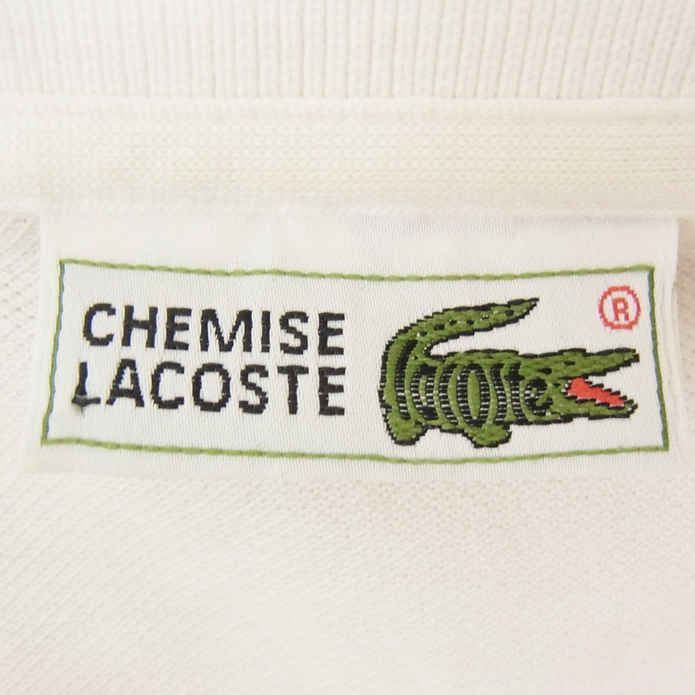 LACOSTE ラコステ CHEMISE ロゴワッペン 半袖 ポロシャツ ホワイト系 4【中古】