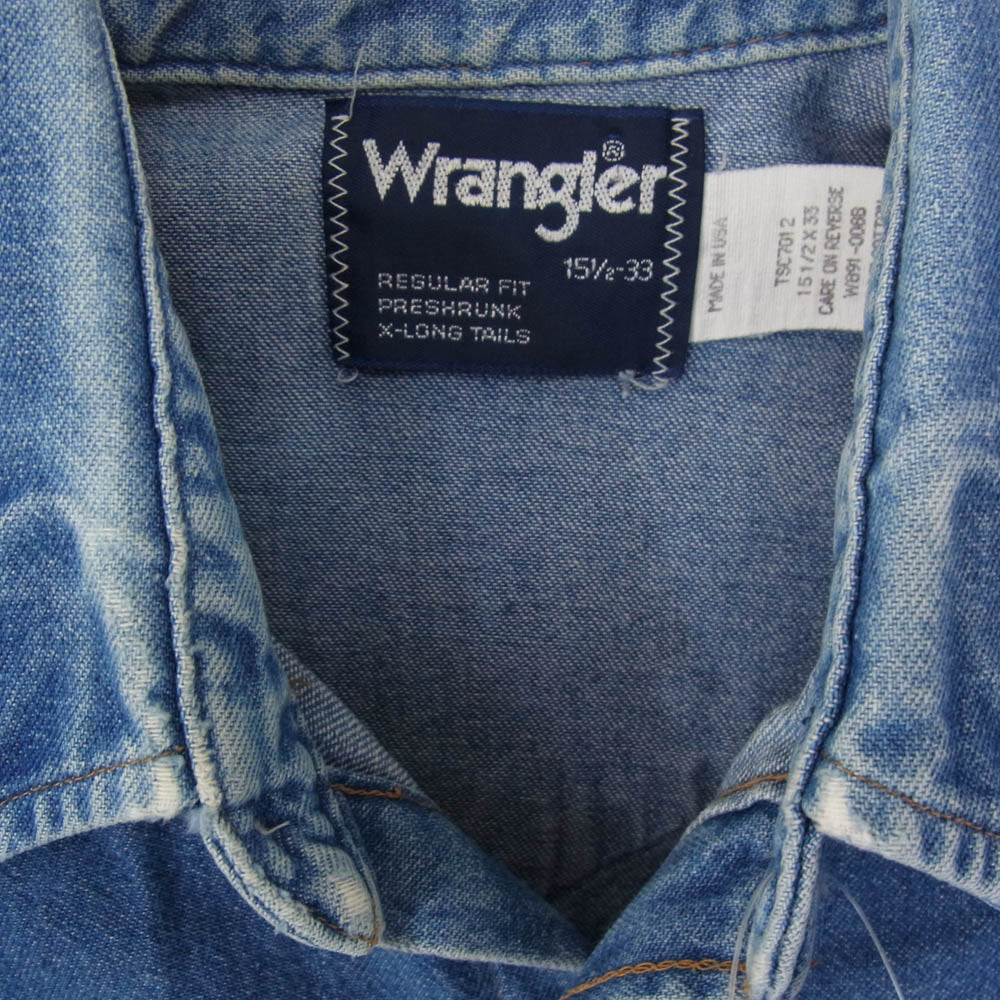 Wrangler ラングラー ウエスタン 長袖 デニムシャツ インディゴブルー系 15 1/2【中古】