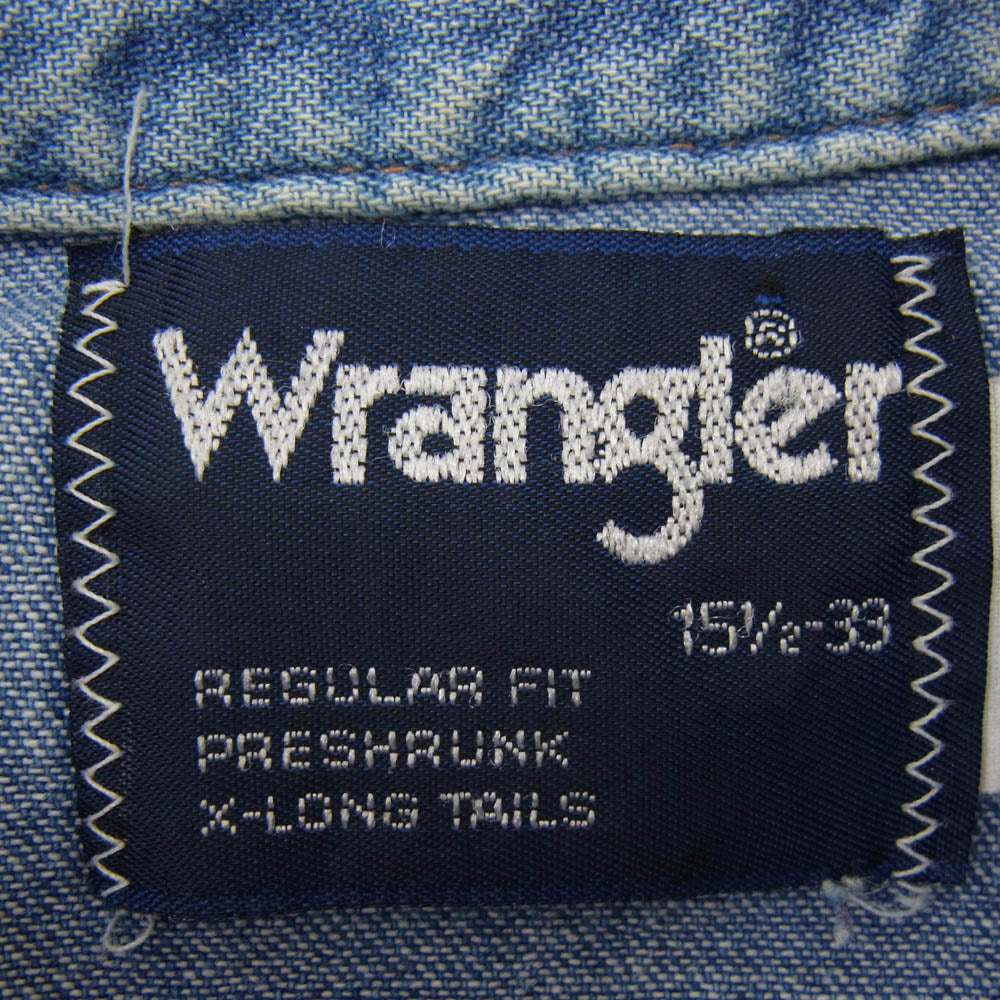 Wrangler ラングラー ウエスタン 長袖 デニムシャツ インディゴブルー系 15 1/2【中古】