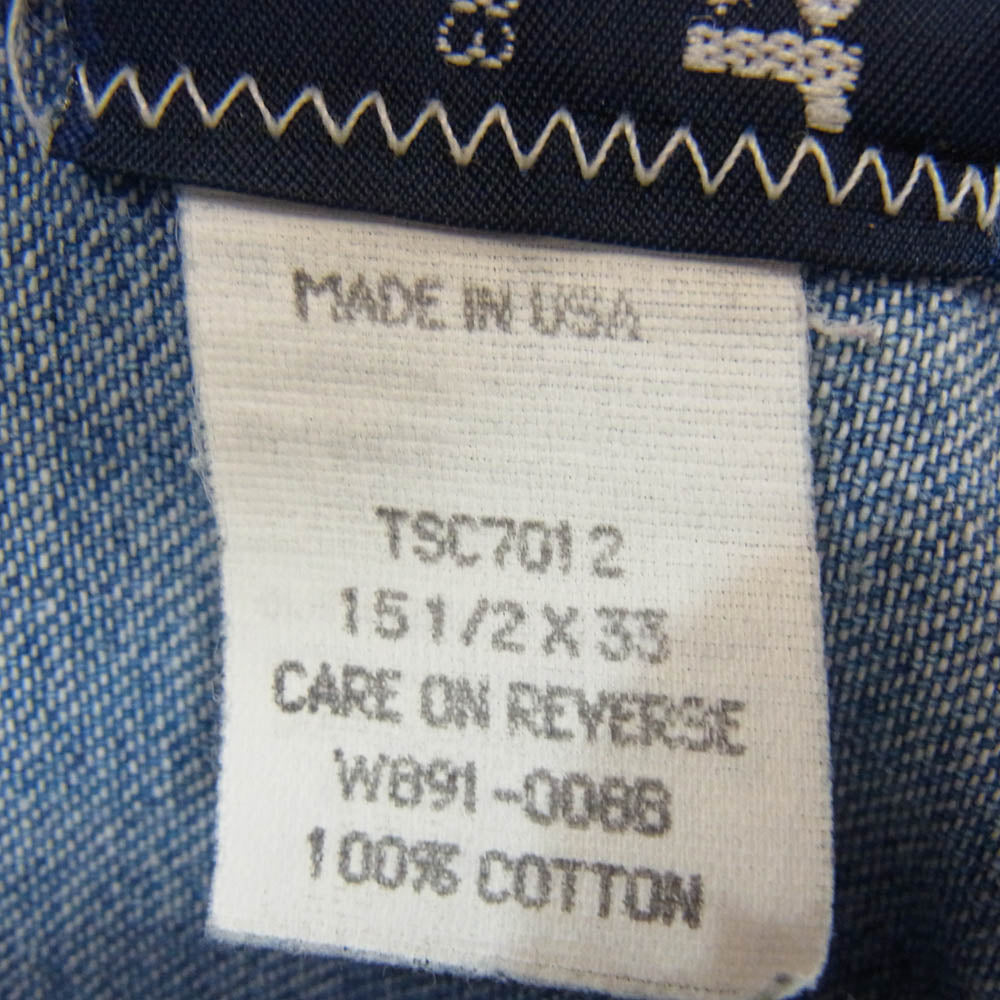 Wrangler ラングラー ウエスタン 長袖 デニムシャツ インディゴブルー系 15 1/2【中古】