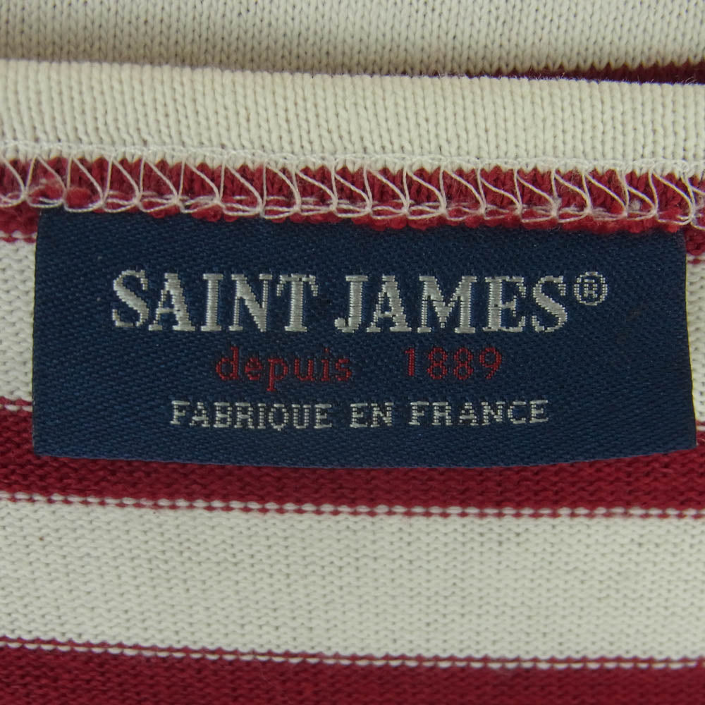 SAINT JAMES セントジェームス ボーダー バスクシャツ カットソー レッド系 オフホワイト系 M【中古】
