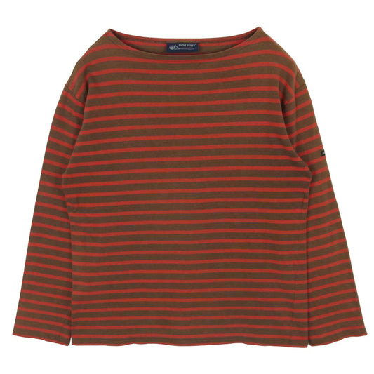 SAINT JAMES セントジェームス ボーダー バスクシャツ カットソー ブラウン系 レッド系 40【中古】