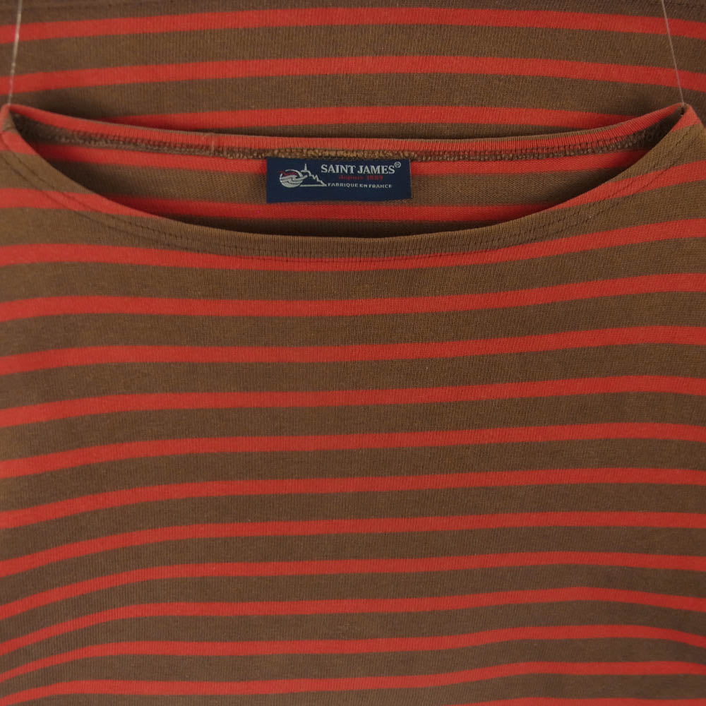 SAINT JAMES セントジェームス ボーダー バスクシャツ カットソー ブラウン系 レッド系 40【中古】