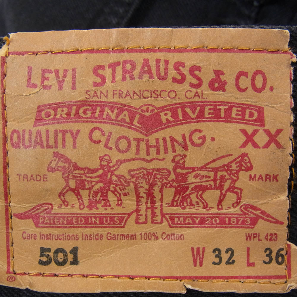 Levi's リーバイス 501-0000 ユーロリーバイス ボタン裏524刻印 ブラックデニム デニムパンツ ジーンズ ブラック系 32【中古】