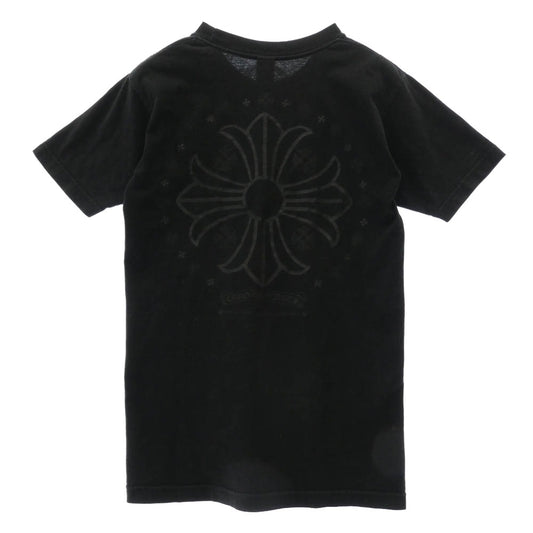 CHROME HEARTS クロムハーツ（原本無） Scroll Logo Label Circle CH Plus Tee スクロール ロゴ ラベル サークル CHプラス ポケット付き 半袖 Tシャツ ブラック系 S【中古】