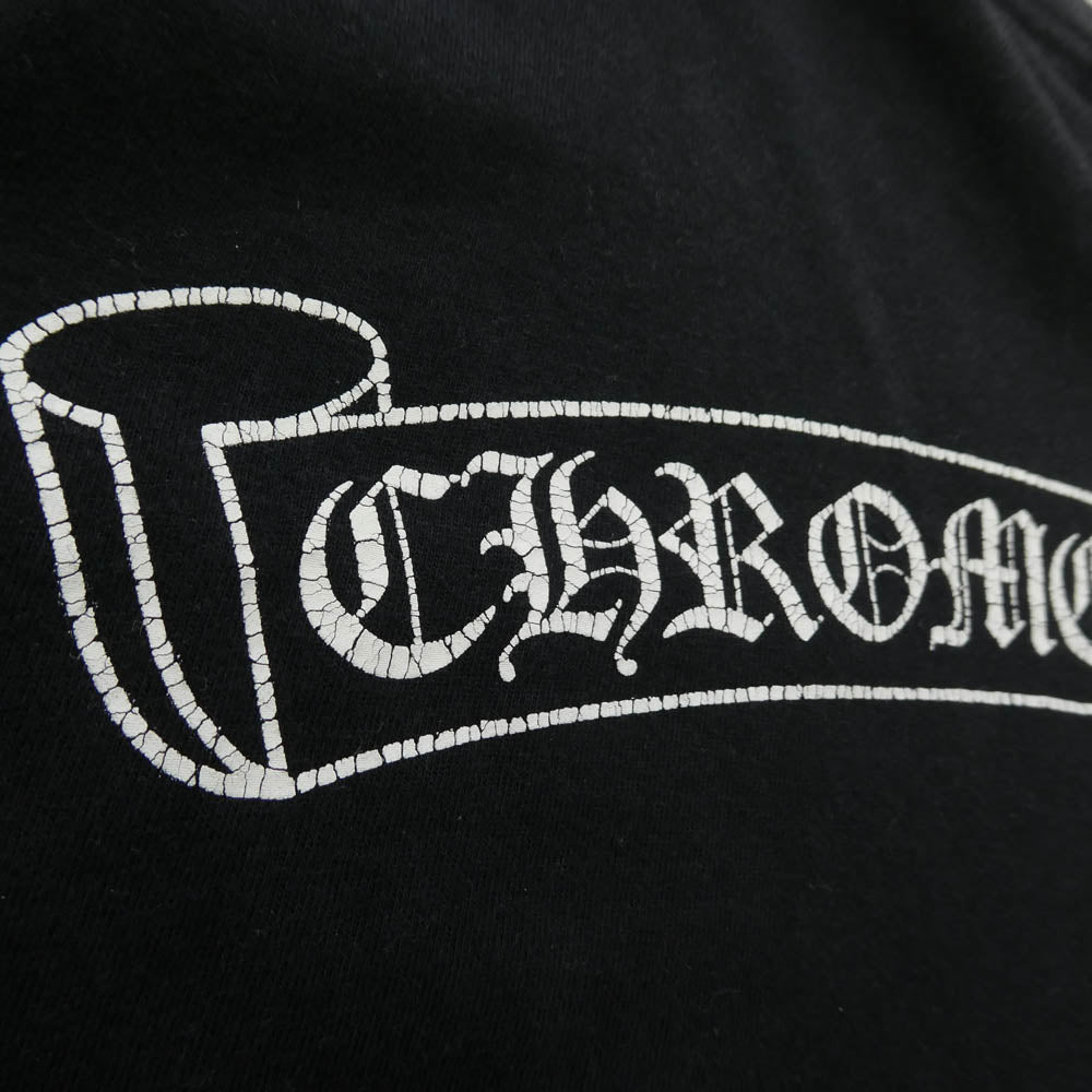 CHROME HEARTS クロムハーツ（原本無） SCROLL LABEL FUCKYOU L/S スクロールラベル ファックユー アームプリント 袖プリント 長袖 Tシャツ カットソー ブラック系 L【中古】