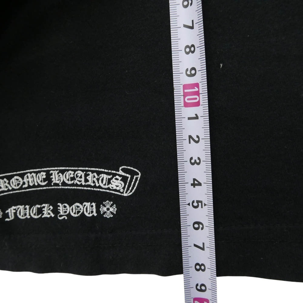 CHROME HEARTS クロムハーツ（原本無） SCROLL LABEL FUCKYOU L/S スクロールラベル ファックユー アームプリント 袖プリント 長袖 Tシャツ カットソー ブラック系 L【中古】