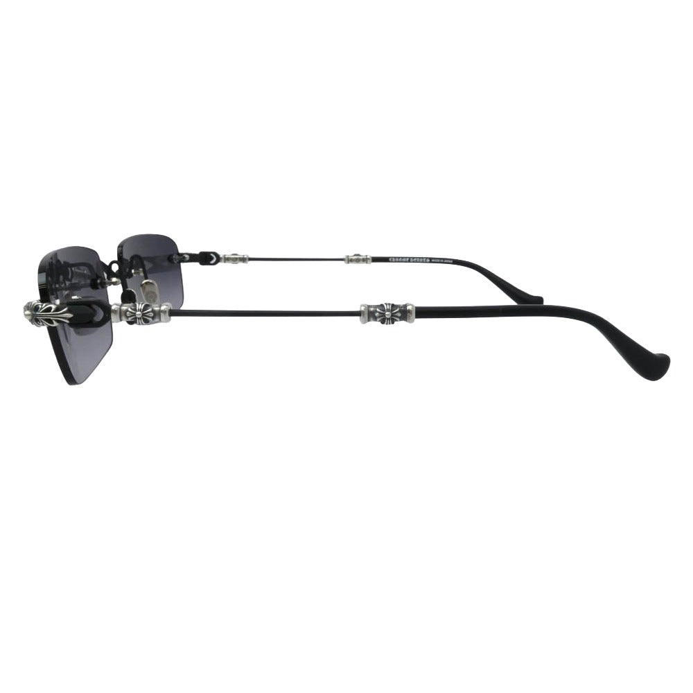 CHROME HEARTS クロムハーツ（原本無） PILLS III サイドフローラルクロス CHプラス グラデーションレンズ リムレス サングラス ブラック系 55□20-144【美品】【中古】