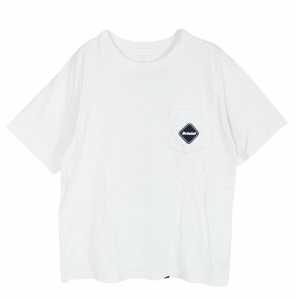 F.C.R.B. エフシーアールビー 20AW FCRB-202076 BIG LOGO POCKET TEE ビックロゴ バックプリント ポケット付き 半袖 Tシャツ ホワイト系 M【中古】