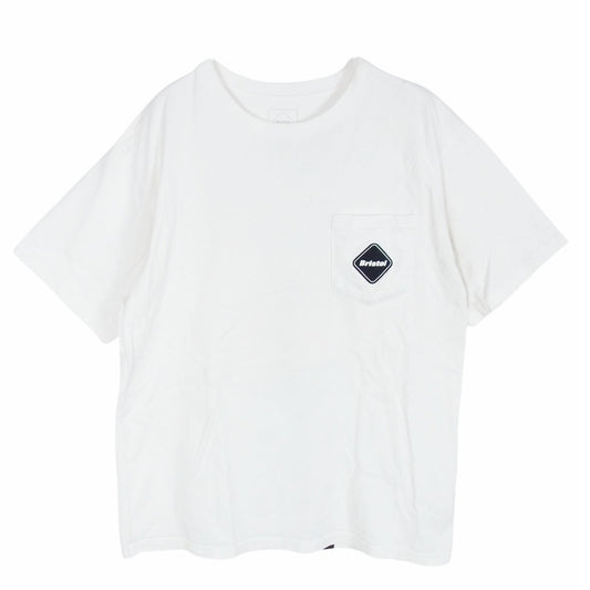 F.C.R.B. エフシーアールビー 20AW FCRB-202076 BIG LOGO POCKET TEE ビックロゴ バックプリント ポケット付き 半袖 Tシャツ ホワイト系 M【中古】