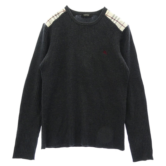 BURBERRY BLACK LABEL バーバリーブラックレーベル BMT11-510-07 ノバチェック ウール ニット セーター チャコール系 2【中古】