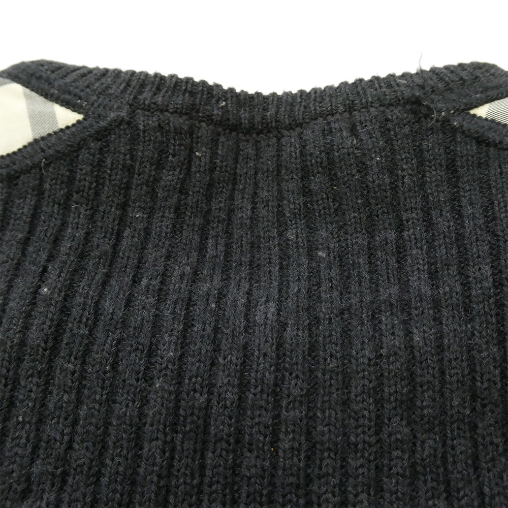 BURBERRY BLACK LABEL バーバリーブラックレーベル BMT11-510-07 ノバチェック ウール ニット セーター チャコール系 2【中古】