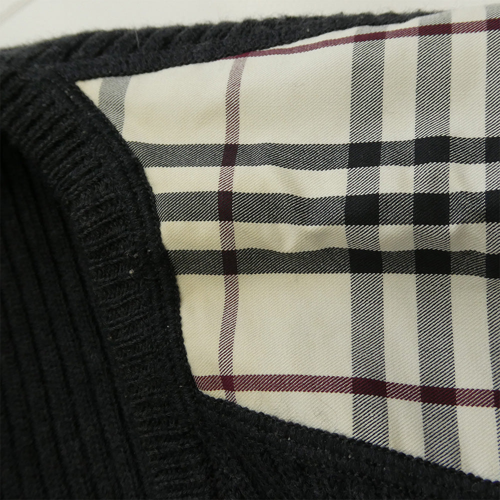 BURBERRY BLACK LABEL バーバリーブラックレーベル BMT11-510-07 ノバチェック ウール ニット セーター チャコール系 2【中古】