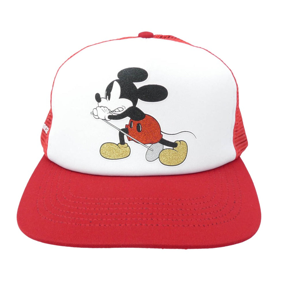 Supreme シュプリーム 25AW x Mickey Mouse Mesh Back 5-Panel ミッキーマウス メッシュ バック 5パネル キャップ 帽子 レッド系【中古】