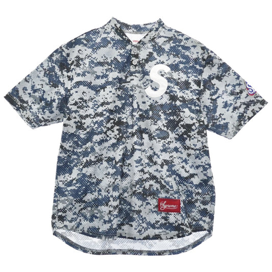 Supreme シュプリーム 25SS S Logo Baseball Henley エス ロゴ ヘンリー 半袖 ベースボール シャツ デジタルカモ ブルー系 マルチカラー系 S【極上美品】【中古】