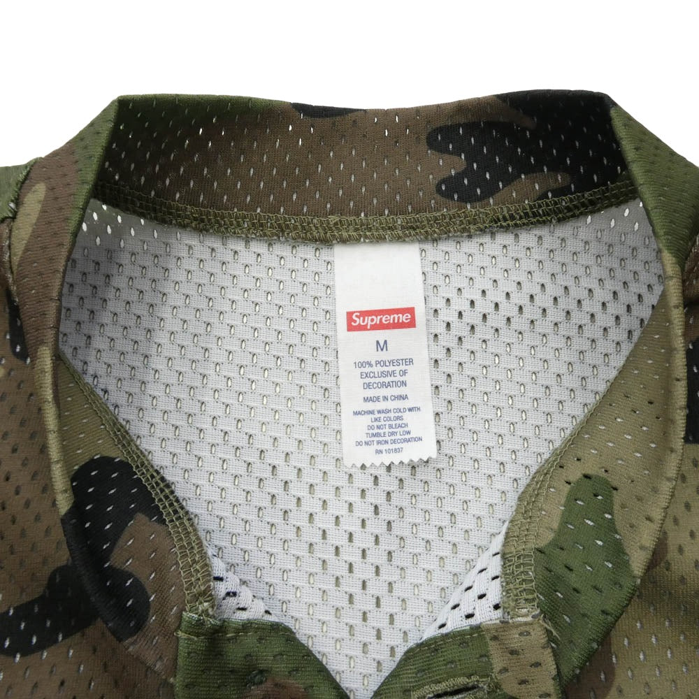 Supreme シュプリーム 24AW S Logo Baseball Henley エス ロゴ ヘンリー 半袖 ベースボール シャツ ウッドランドカモ カーキ系 マルチカラー系 M【極上美品】【中古】