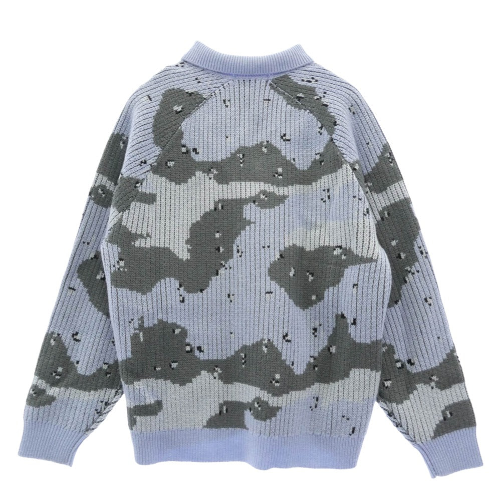 Supreme シュプリーム 24AW Small Box Polo Sweater スモールボックス ポロ セーター ニット グレー系 ライトブルー系 マルチカラー系 M【美品】【中古】