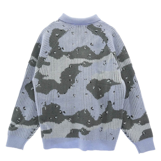 Supreme シュプリーム 24AW Small Box Polo Sweater スモールボックス ポロ セーター ニット グレー系 ライトブルー系 マルチカラー系 M【美品】【中古】