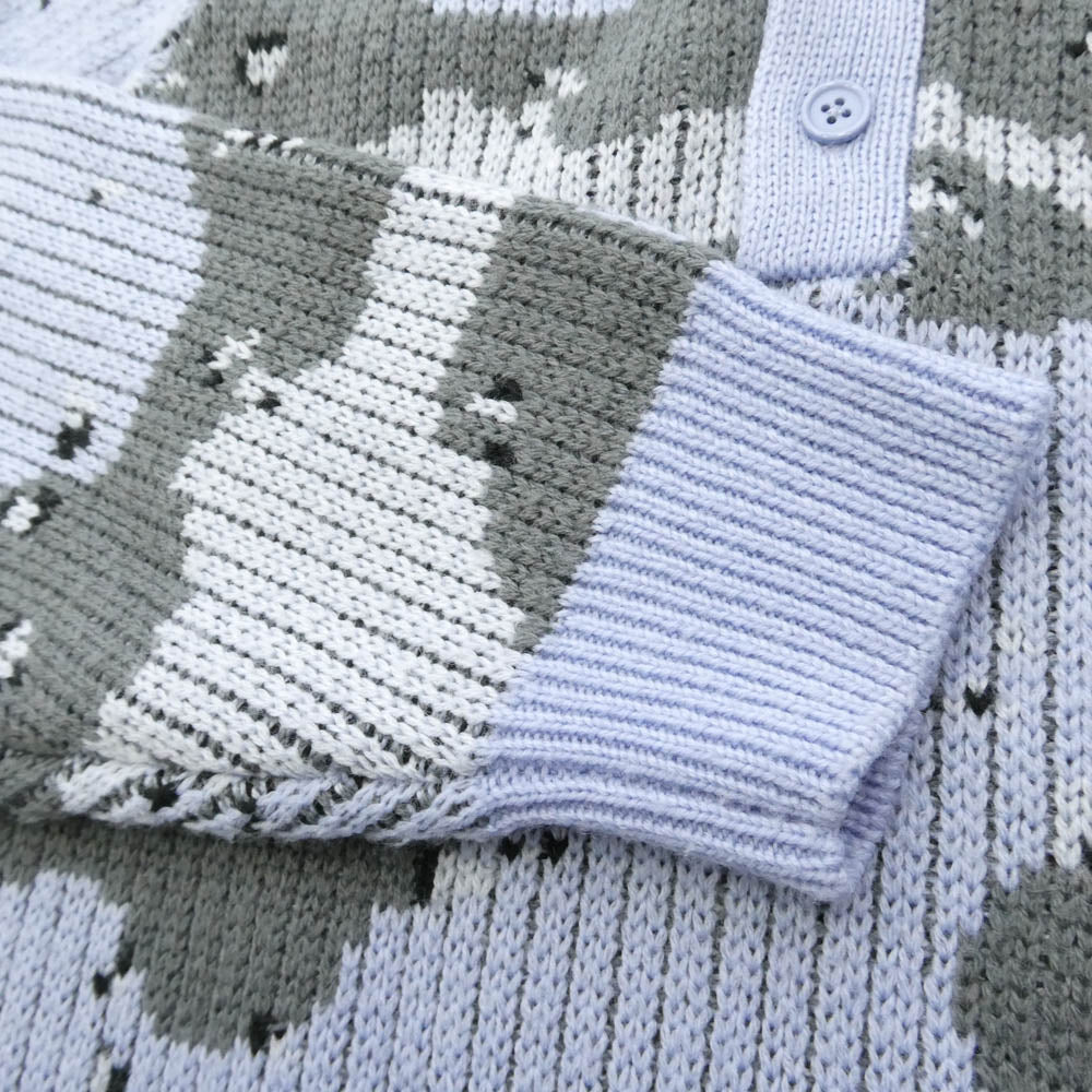 Supreme シュプリーム 24AW Small Box Polo Sweater スモールボックス ポロ セーター ニット グレー系 ライトブルー系 マルチカラー系 M【美品】【中古】